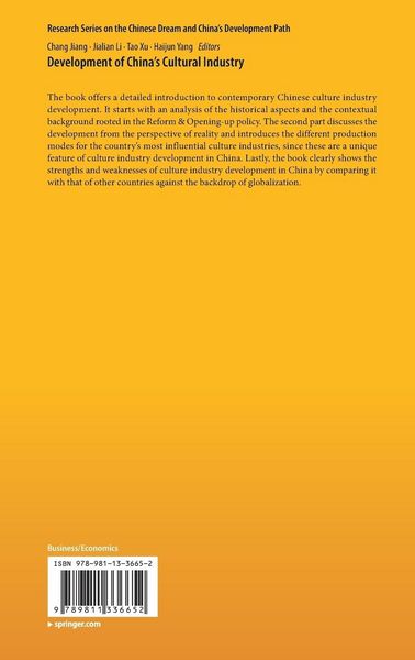Produktbild: Development of China&rsquo;s Cultural Industry