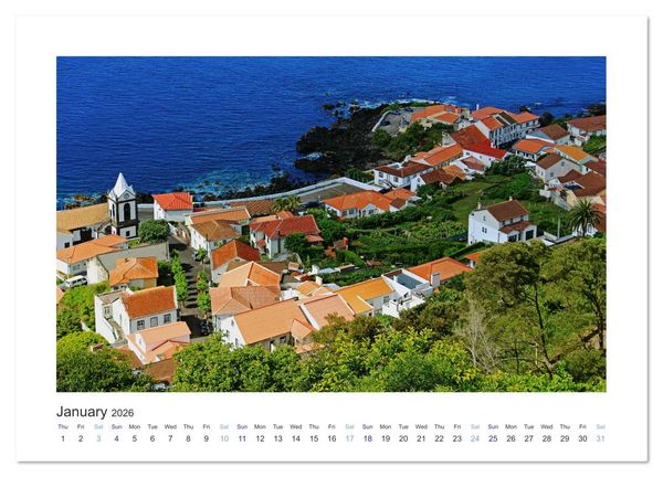 Produktbild: Sao Jorge Island of the Azores - fantastic fajas on the greenest island of Portugal (Wall Calendar 2026 DIN A3 landscape), CALVENDO 12 Month Wall Calendar