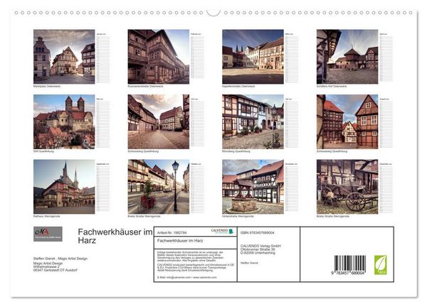 Produktbild: Fachwerkh&auml;user im Harz (hochwertiger Premium Wandkalender 2026 DIN A2 quer), Kunstdruck in Hochglanz