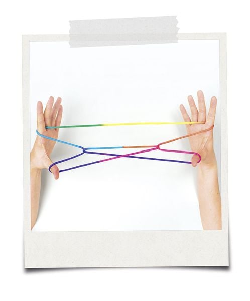Produktbild: Folia Finger Twist, Fadenspiel 160cm, regenbogen