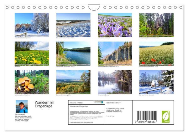 Produktbild: Wandern im Erzgebirge (Wandkalender 2026 DIN A4 quer), CALVENDO Monatskalender