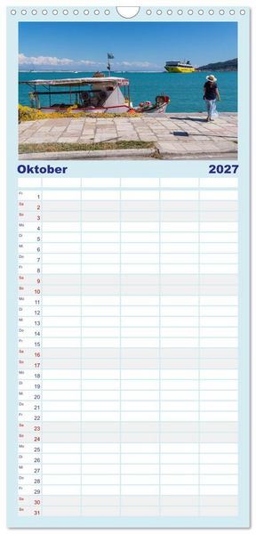 Produktbild: Familienplaner 2027 - Zakynthos - die liebenswerte Insel mit 5 Spalten (Wandkalender, 21 x 45 cm) CALVENDO
