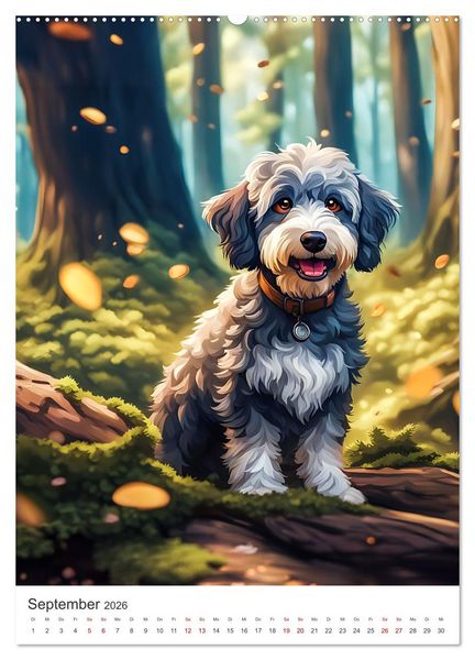 Produktbild: Der Aussiedoodle - Lebensfreude pur (Wandkalender 2026 DIN A2 hoch), CALVENDO Monatskalender