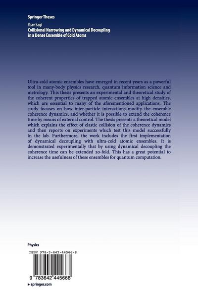 Produktbild: Collisional Narrowing and Dynamical Decoupling in a Dense Ensemble of Cold Atoms