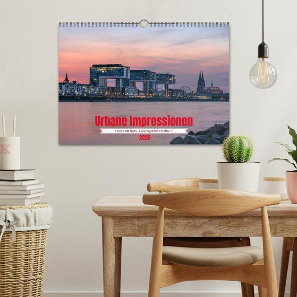 Produktbild: Urbane Impressionen: Domstadt K&ouml;ln - Lebensgef&uuml;hl am Rhein (Wandkalender 2026 DIN A3 quer), CALVENDO Monatskalender