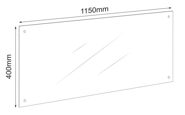 Produktbild: K&uuml;chenr&uuml;ckwand Herd Spritzschutz 115 x 40 cm Esilo
