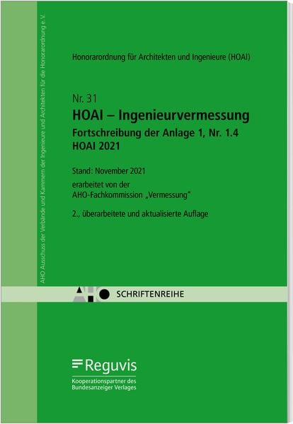 Produktbild: HOAI - Ingenieurvermessung - Fortschreibung der Anlage 1, Nr. 1.4 HOAI 2021