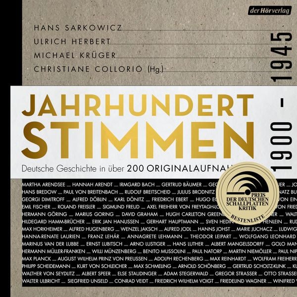 Jahrhundertstimmen 1900-1945 - Deutsche Geschichte in über 200 Originalaufnahmen - , Audio, 9783844515183