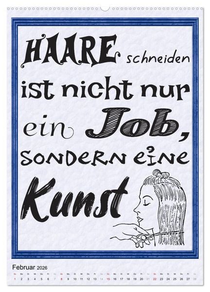 Produktbild: Friseur-Spr&uuml;che (Wandkalender 2026 DIN A2 hoch), CALVENDO Monatskalender