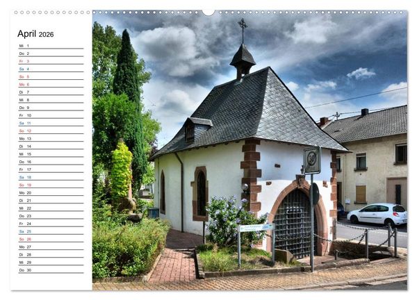 Produktbild: Sa(ar)krale Baukunst - Kapellen im Saarland (hochwertiger Premium Wandkalender 2026 DIN A2 quer), Kunstdruck in Hochglanz