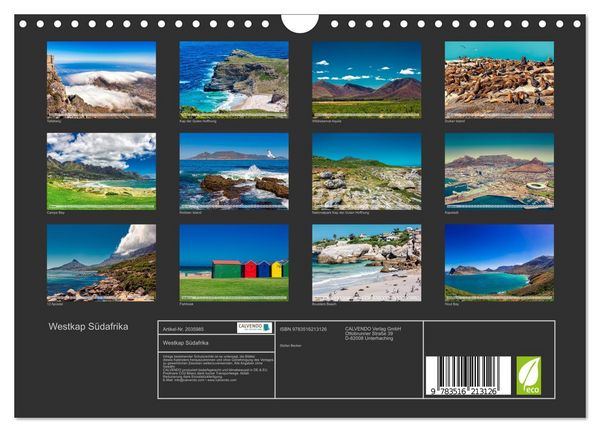 Produktbild: Westkap S&uuml;dafrika (Wandkalender 2026 DIN A4 quer), CALVENDO Monatskalender