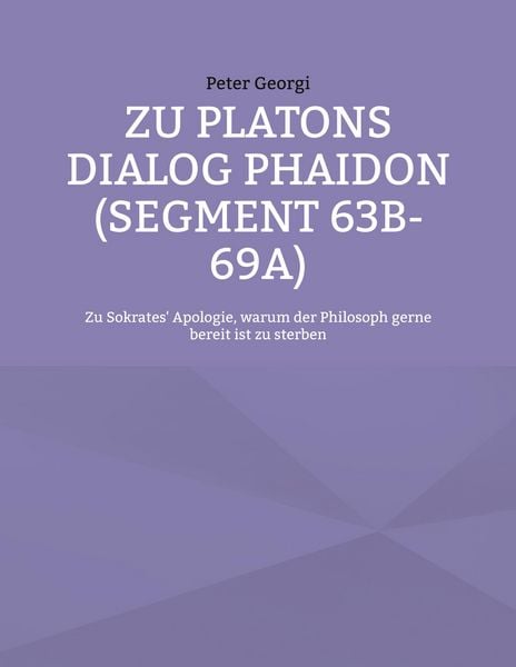 Produktbild: Zu Platons Dialog Phaidon (Segment 63b-69a)