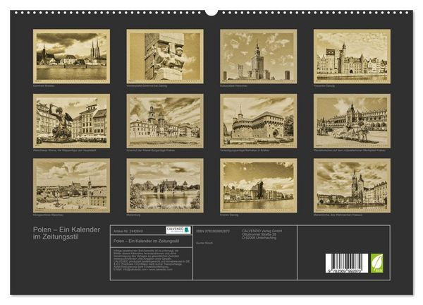 Produktbild: Polen &ndash; Ein Kalender im Zeitungsstil (hochwertiger Premium Wandkalender 2027 DIN A2 quer), Kunstdruck in Hochglanz