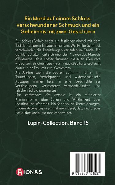 Produktbild: Ars&egrave;ne Lupin und das Verbrechen des Perseus. Detektivroman. Maurice Leblanc