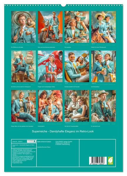 Produktbild: Superreiche - Dandyhafte Eleganz im Retro-Look (hochwertiger Premium Wandkalender 2026 DIN A2 hoch), Kunstdruck in Hochglanz