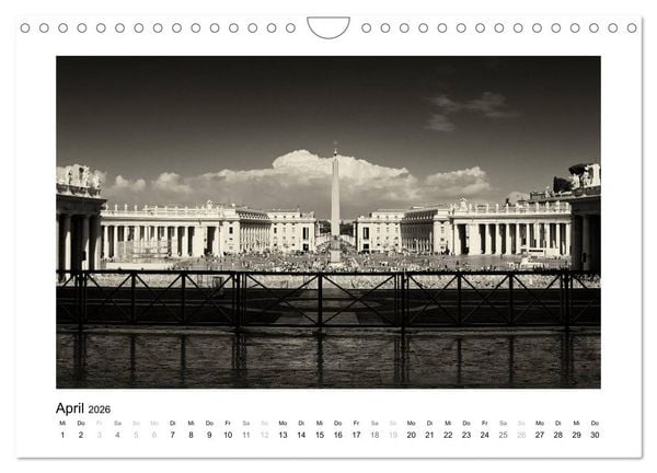 Produktbild: Rom in schwarz - weiss (Wandkalender 2026 DIN A4 quer), CALVENDO Monatskalender