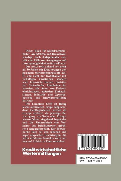 Produktbild: Kreditwirtschaftliche Wertermittlungen