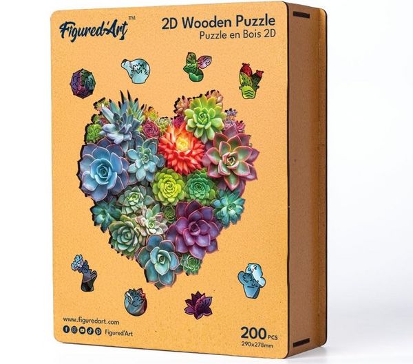 Produktbild: FiguredArt WP-FA1019 - Holzpuzzle Erwachsene - Saftiges Herz, 200 Teile, 29x27,8 cm