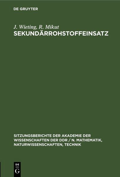 Produktbild: Sekund&auml;rrohstoffeinsatz