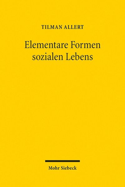 Produktbild: Elementare Formen sozialen Lebens