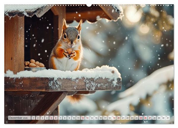 Produktbild: EICHH&Ouml;RNCHEN Niedliche kleine Wesen (Wandkalender 2026 DIN A2 quer), CALVENDO Monatskalender