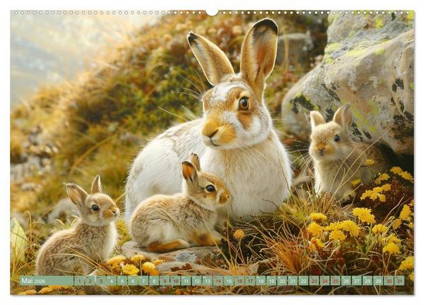Produktbild: Tierkinder des Nordens (hochwertiger Premium Wandkalender 2026 DIN A2 quer), Kunstdruck in Hochglanz