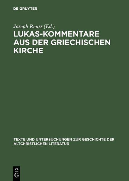 Produktbild: Lukas-Kommentare aus der griechischen Kirche