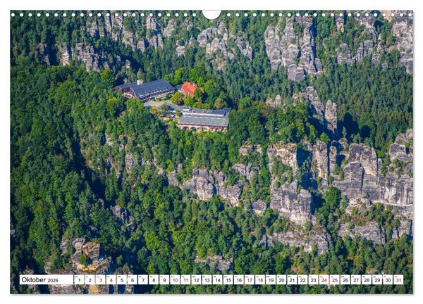 Produktbild: Sachsens Glanz - historische H&ouml;hepunkte aus der Vogelperspektive (Wandkalender 2026 DIN A3 quer), CALVENDO Monatskalender