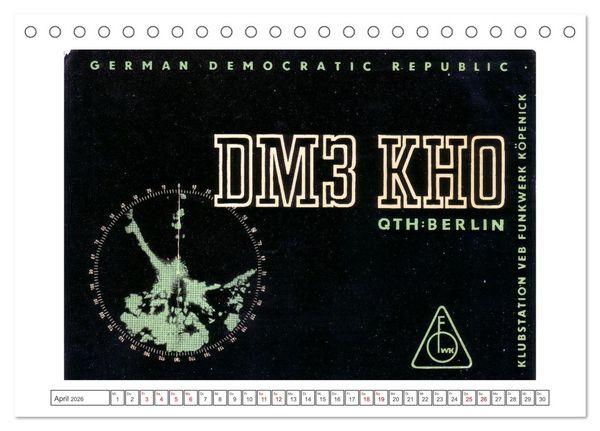 Produktbild: DDR Amateurfunk Historische Karten (Tischkalender 2026 DIN A5 quer), CALVENDO Monatskalender