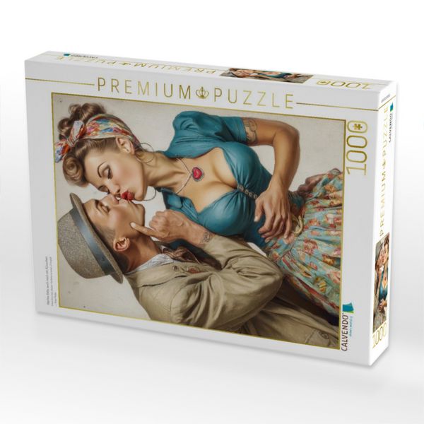 Produktbild: CALVENDO Puzzle Hierhin bitte auch noch ein K&uuml;sschen | 1000 Teile Lege-Gr&ouml;&szlig;e 64x48cm Foto-Puzzle f&uuml;r gl&uuml;ckliche Stunden