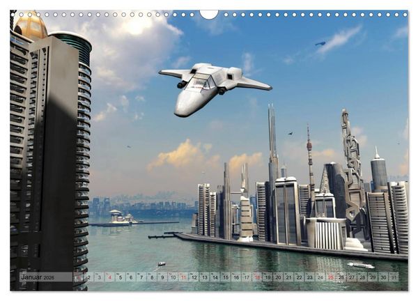 Produktbild: Zukunftswelten (Science Fiction) (Wandkalender 2026 DIN A3 quer), CALVENDO Monatskalender