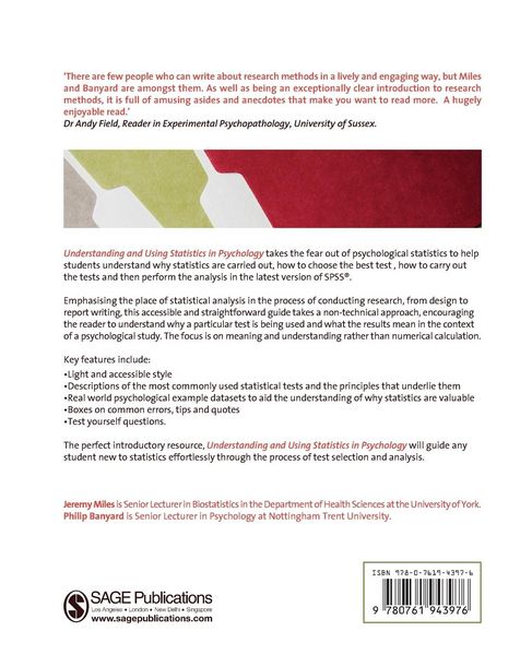Produktbild: Understanding and Using Statistics in Psychology