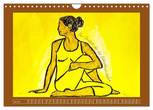 Produktbild: Farbige Yoga Kraftwelt - Yoga Asanas f&uuml;r die Chakren (Wandkalender 2026 DIN A4 quer), CALVENDO Monatskalender