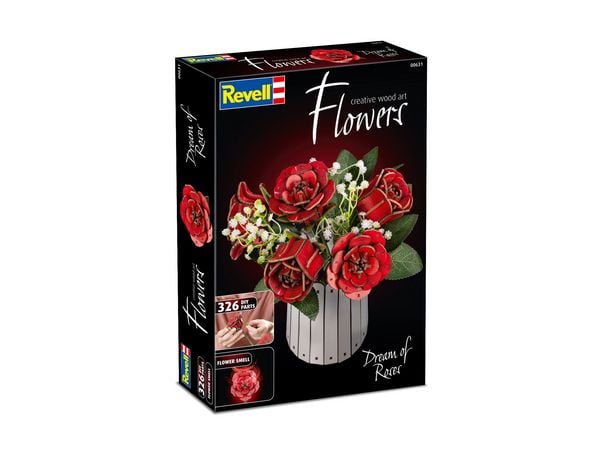 Revell Holzblumen Flowers Dream of Roses mit Vase & Duftring