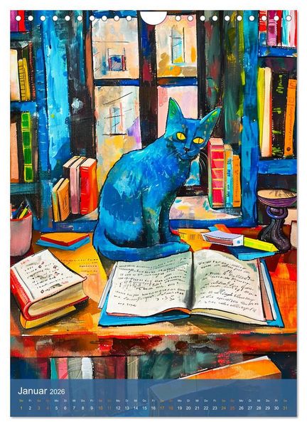 Produktbild: Katzenleben in Farbe - Witzige Szenen aus dem Katzenalltag (Wandkalender 2026 DIN A4 hoch), CALVENDO Monatskalender