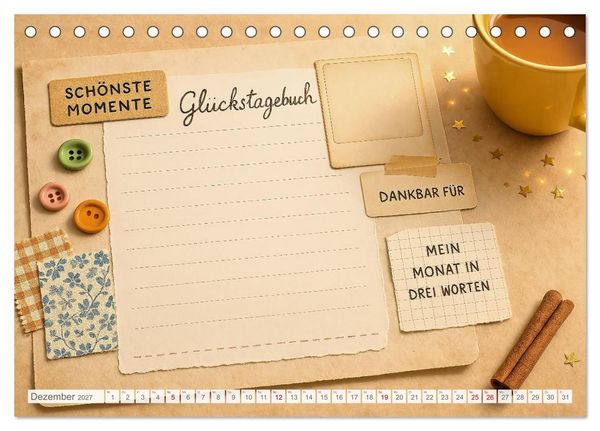 Produktbild: L&auml;cheln sammeln - Dein pers&ouml;nlicher Gl&uuml;ckskalender zum Mitgestalten (Tischkalender 2027 DIN A5 quer), CALVENDO Monatskalender