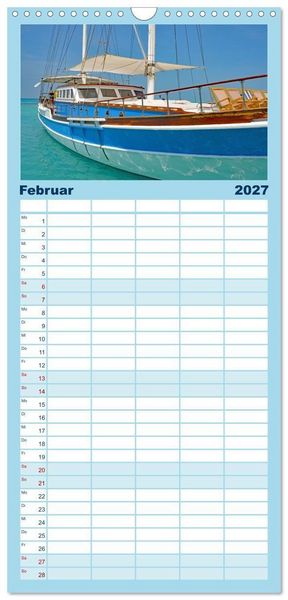Produktbild: Familienplaner 2027 - Malediven - die Sehnsucht nach dem Paradies mit 5 Spalten (Wandkalender, 21 x 45 cm) CALVENDO