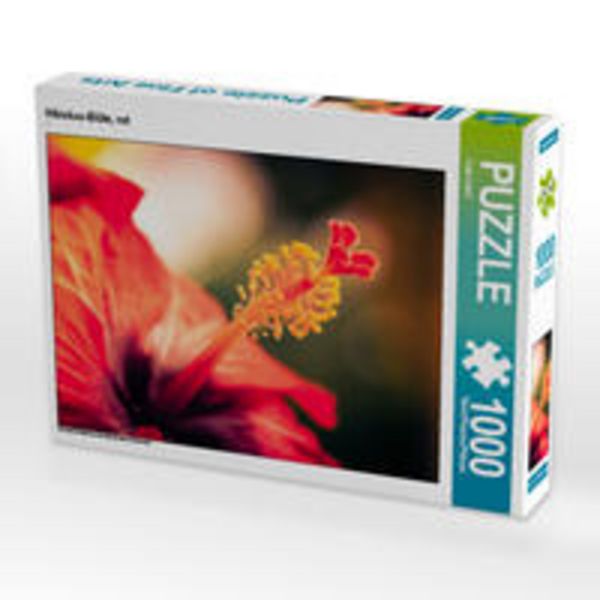 CALVENDO Puzzle Hibiskus-Blüte, rot | 1000 Teile Lege-Größe 64x48cm Foto-Puzzle für glückliche Stunden