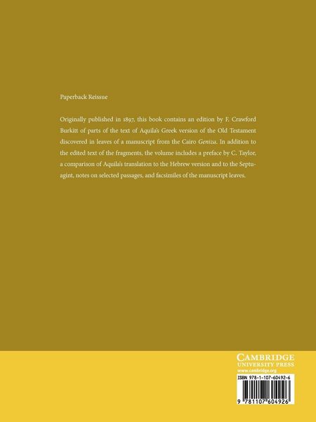 Produktbild: Fragments of the Books of Kings According to the Translation of Aquila