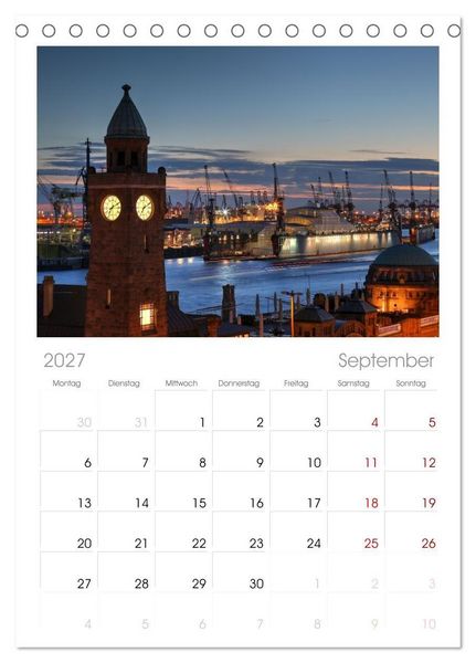 Produktbild: Tischplaner 2027 - Magic Nights Hamburg (A5 Tischkalender zum Aufstellen) CALVENDO