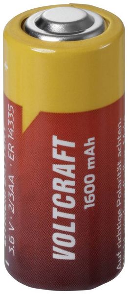 Produktbild: VOLTCRAFT ER14335 Spezial-Batterie 2/3AA Button-top Li-SoCl2 3.6V 1600 mAh 1St.