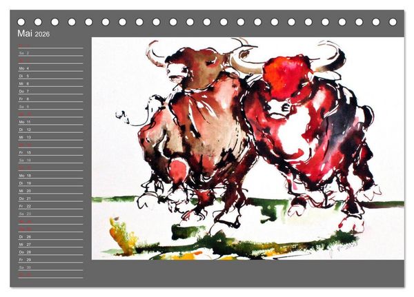 Produktbild: Sternbild Stier (Tischkalender 2026 DIN A5 quer), CALVENDO Monatskalender