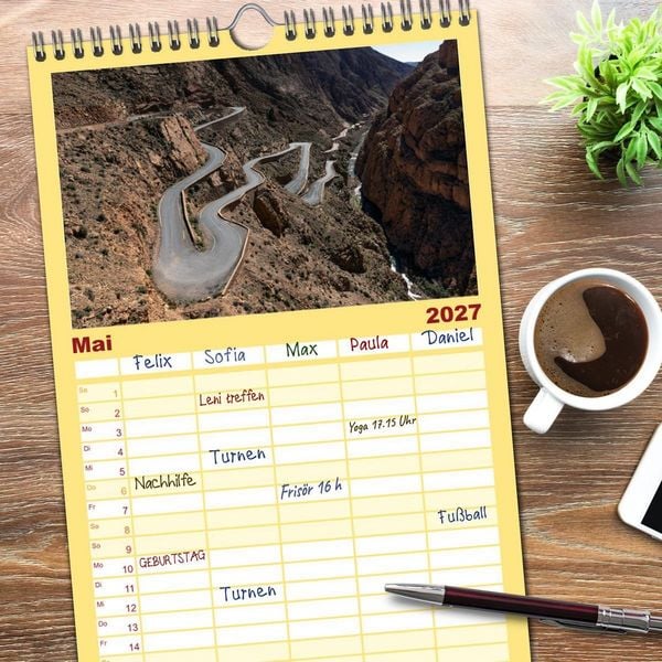 Produktbild: Familienplaner 2027 - Marokko, ein lebendiges Mosaik voller Farben. mit 5 Spalten (Wandkalender, 21 x 45 cm) CALVENDO