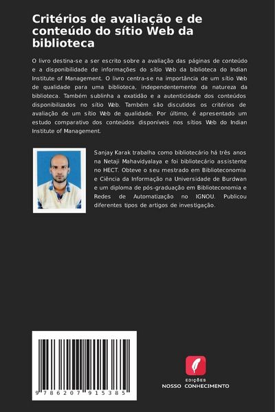 Produktbild: Crit&eacute;rios de avalia&ccedil;&atilde;o e de conte&uacute;do do s&iacute;tio Web da biblioteca
