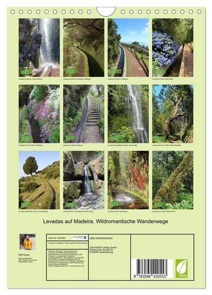 Produktbild: Levadas auf Madeira. Wildromantische Wanderwege (Wandkalender 2027 DIN A4 hoch), CALVENDO Monatskalender