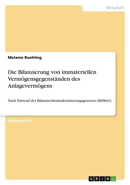 Produktbild: Die Bilanzierung von immateriellen Verm&ouml;gensgegenst&auml;nden des Anlageverm&ouml;gens