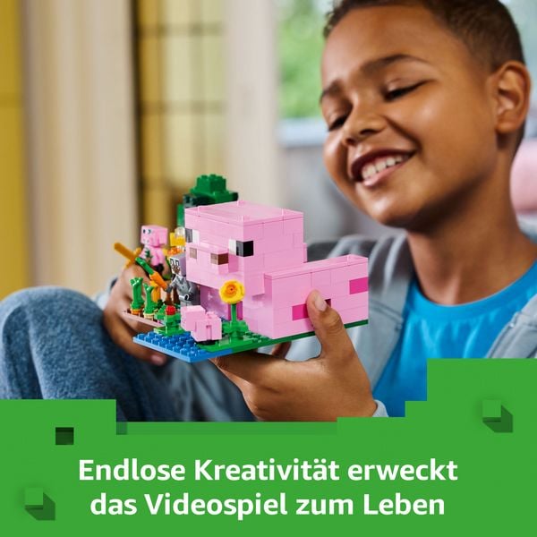 Produktbild: LEGO Minecraft 21268 Das Babyschwein-Haus, Gamer Spielzeug f&uuml;r Kinder