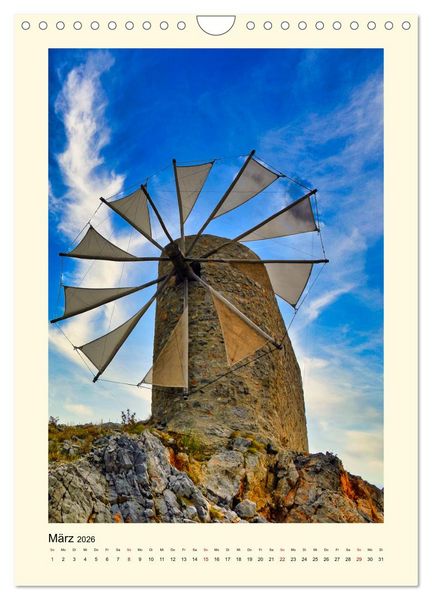 Produktbild: Nostalgie Windm&uuml;hlen (Wandkalender 2026 DIN A4 hoch), CALVENDO Monatskalender