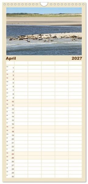 Produktbild: Familienplaner 2027 - Borkum - Momente einer Reise mit 5 Spalten (Wandkalender, 21 x 45 cm) CALVENDO