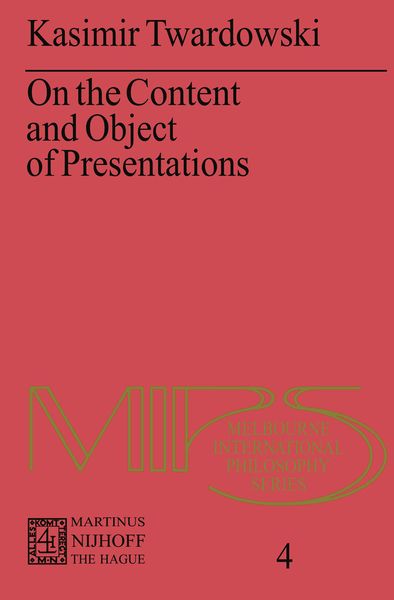 Produktbild: On the Content and Object of Presentations